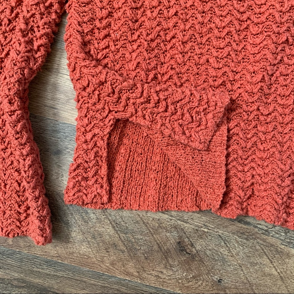 Free People Orange Oversized Chunky Fall Sweater - Picture 6 of 7